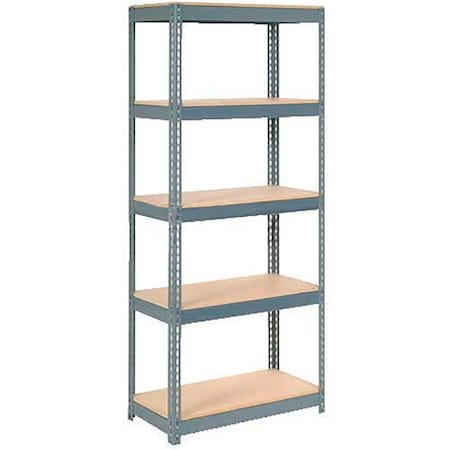 Global Industrial Extra Heavy Duty Shelving 36W x 12D x 72H With 5 Shelves, Wood Deck, Gry B2297260